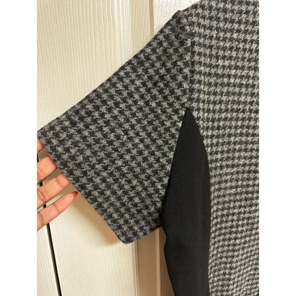 J Crew Wool & Leather Mixed Houndstooth Shift Dress Size 12 - Picture 6 of 9